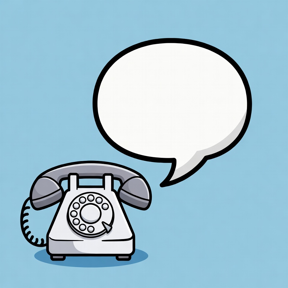 Cartoon Phone with Empty Speech Bubble Cartoon Phone with Empty Speech Bubble