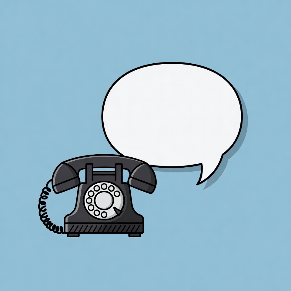Vintage Phone with Blank Speech Bubble Vintage Phone with Blank Speech Bubble