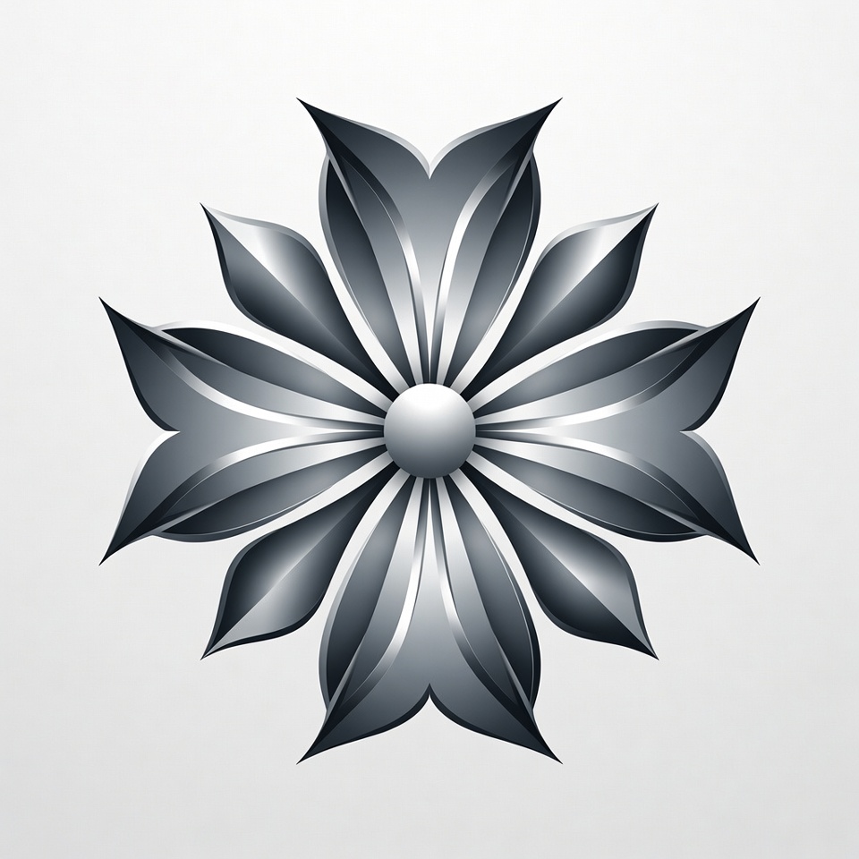 Shiny Gray Flower Illustration Shiny Gray Flower Illustration