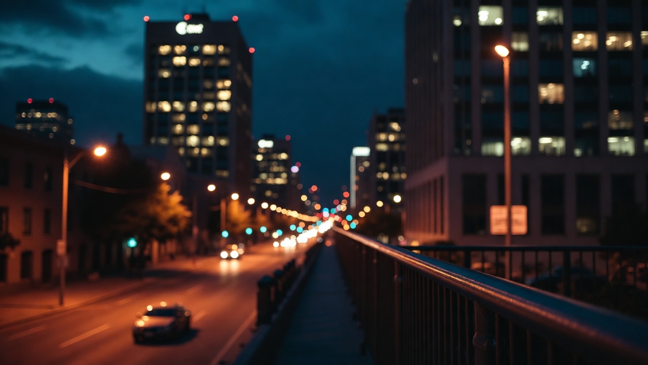 Blurred Night City Street Cars Blurred Night City Street Cars