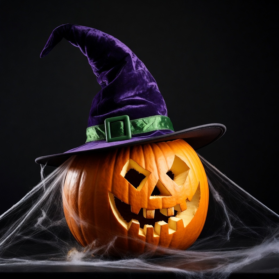 Jack-o'-lantern with Witch Hat Jack-o'-lantern with Witch Hat