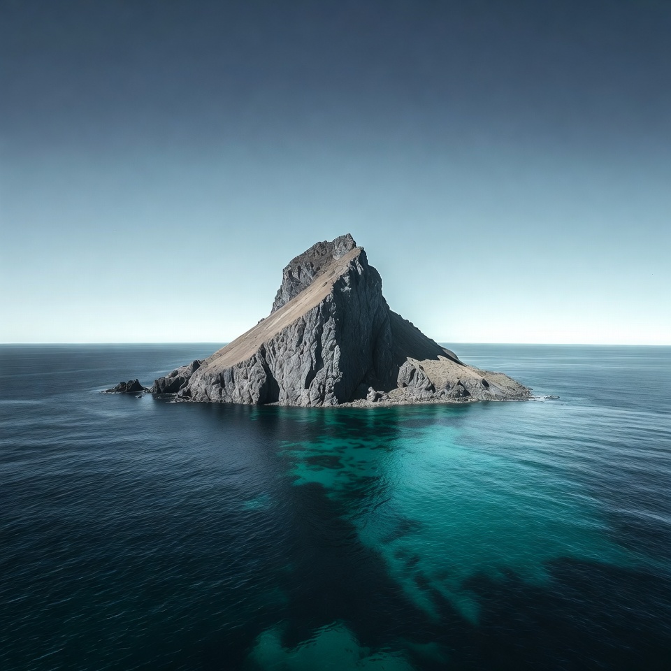 Rocky Island in Turquoise Ocean Rocky Island in Turquoise Ocean