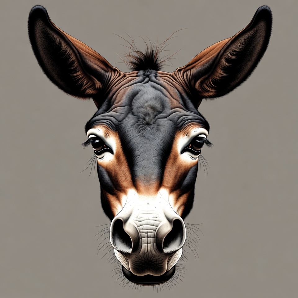 Donkey close-up portrait Donkey close-up portrait