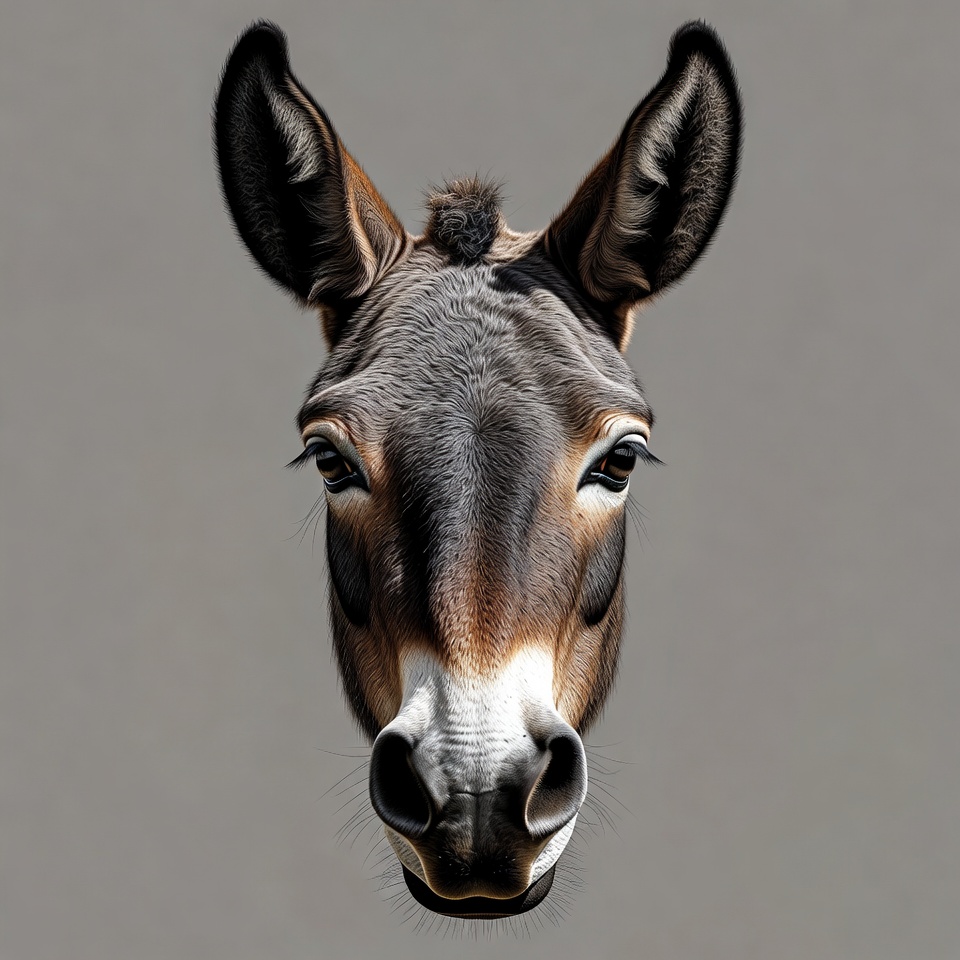 Close-up donkey portrait Close-up donkey portrait