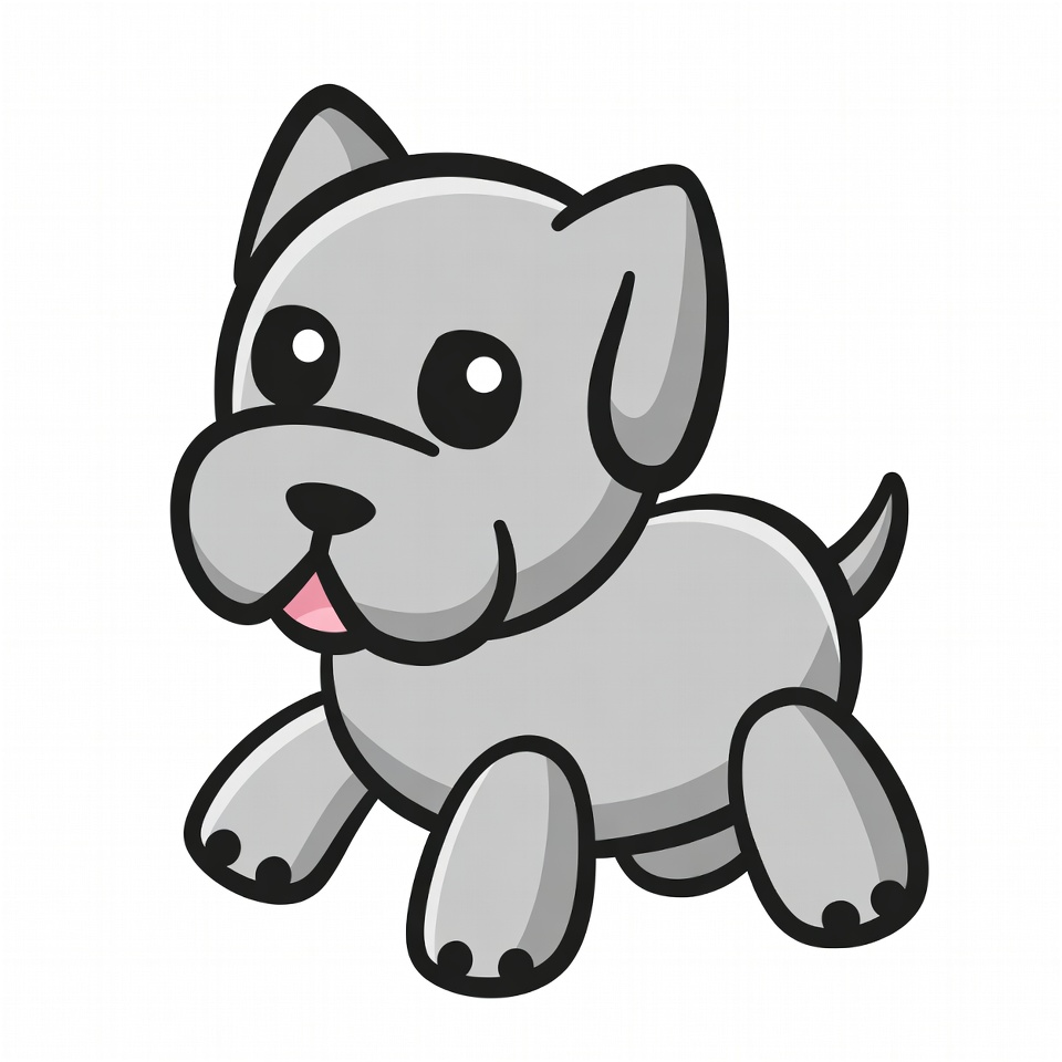 Cute gray puppy illustration Cute gray puppy illustration