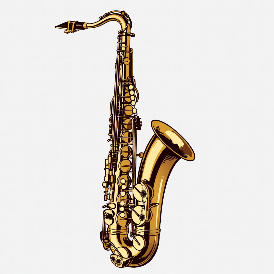 Golden Saxophone Illustration Golden Saxophone Illustration