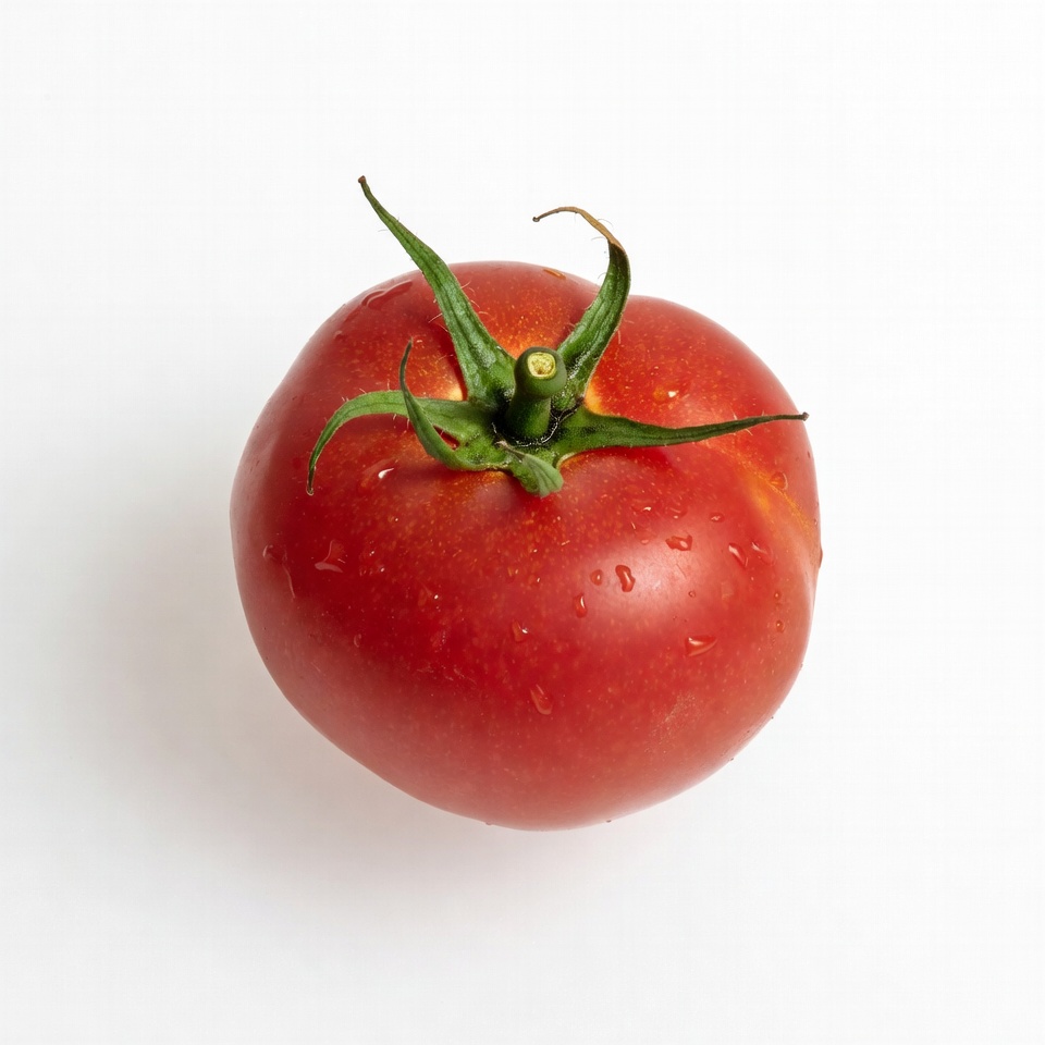 Fresh red tomato with stem Fresh red tomato with stem