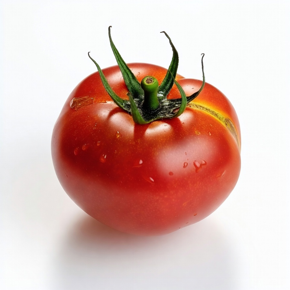Fresh red tomato with stem Fresh red tomato with stem