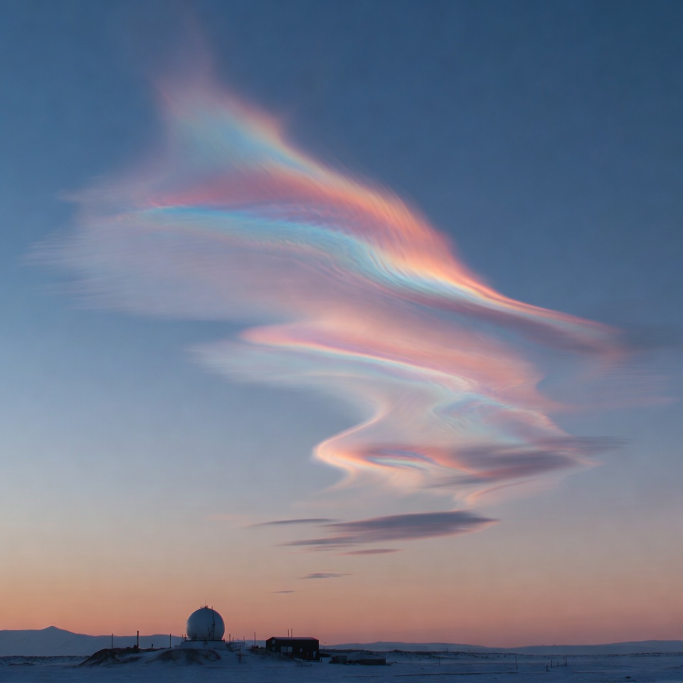 Vibrant Circumhorizontal Arc over Radar Station Vibrant Circumhorizontal Arc over Radar Station