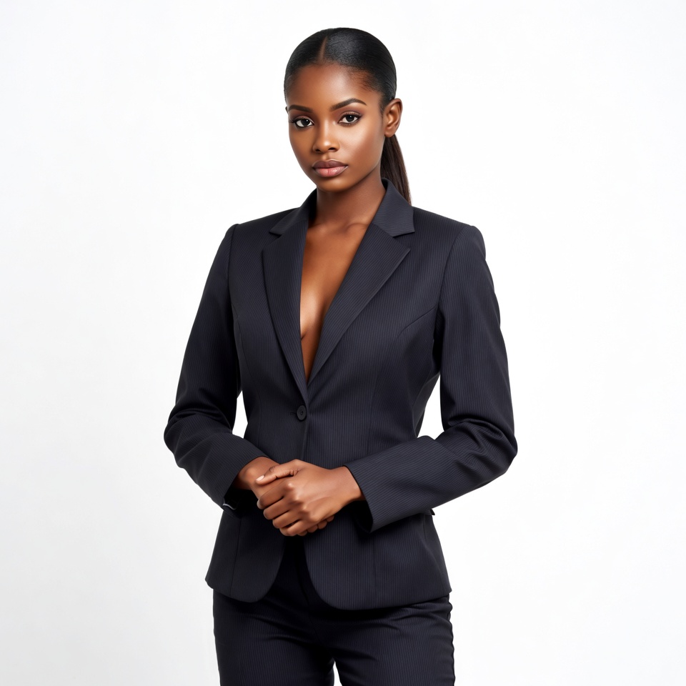 African-American woman in black blazer African-American woman in black blazer