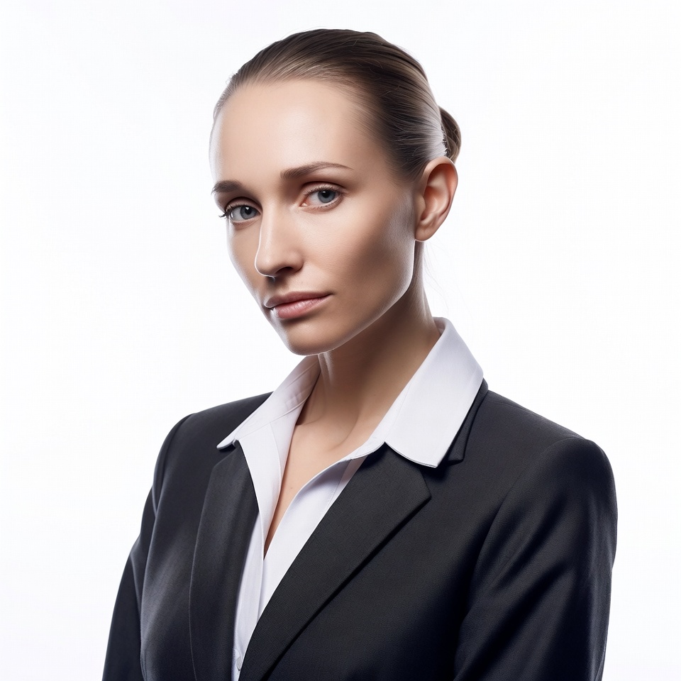 Woman in black suit portrait Woman in black suit portrait