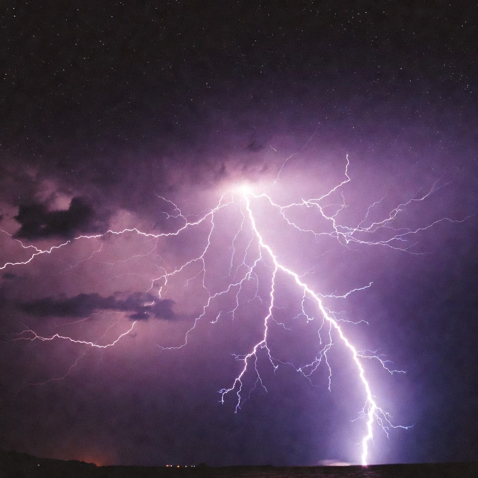 Dramatic Lightning Storm Night Sky Dramatic Lightning Storm Night Sky