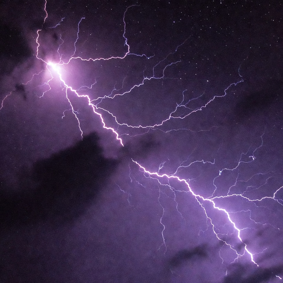 Dramatic Lightning Storm Night Sky Dramatic Lightning Storm Night Sky