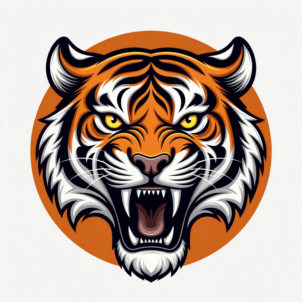 Roaring tiger head illustration Roaring tiger head illustration