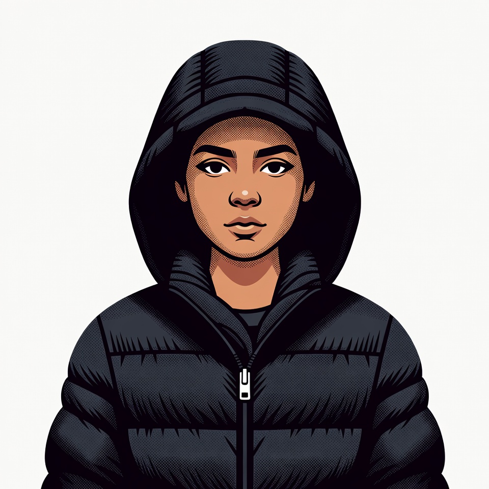 Woman in black hoodie jacket Woman in black hoodie jacket