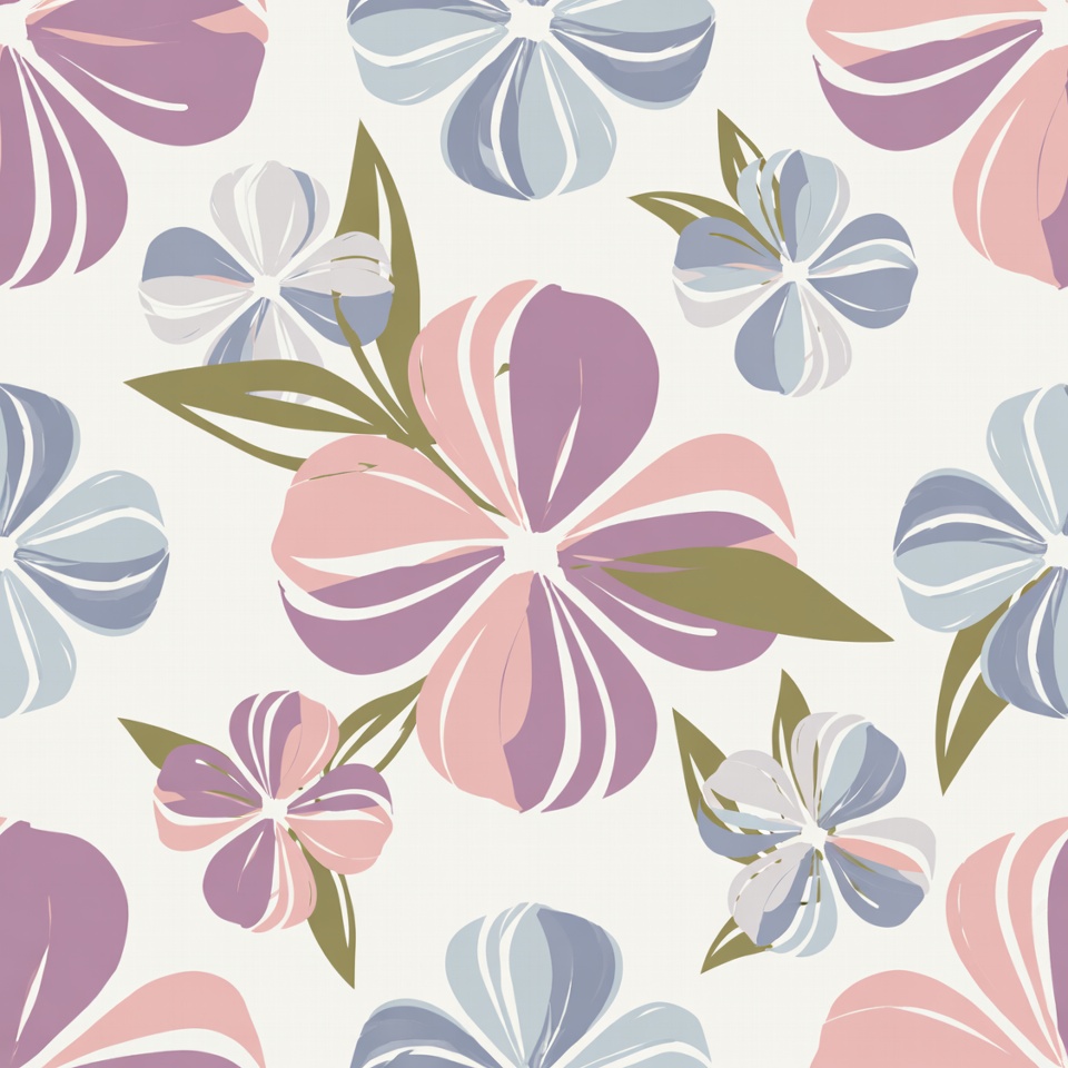 Purple Pink Flowers Seamless Pattern Purple Pink Flowers Seamless Pattern