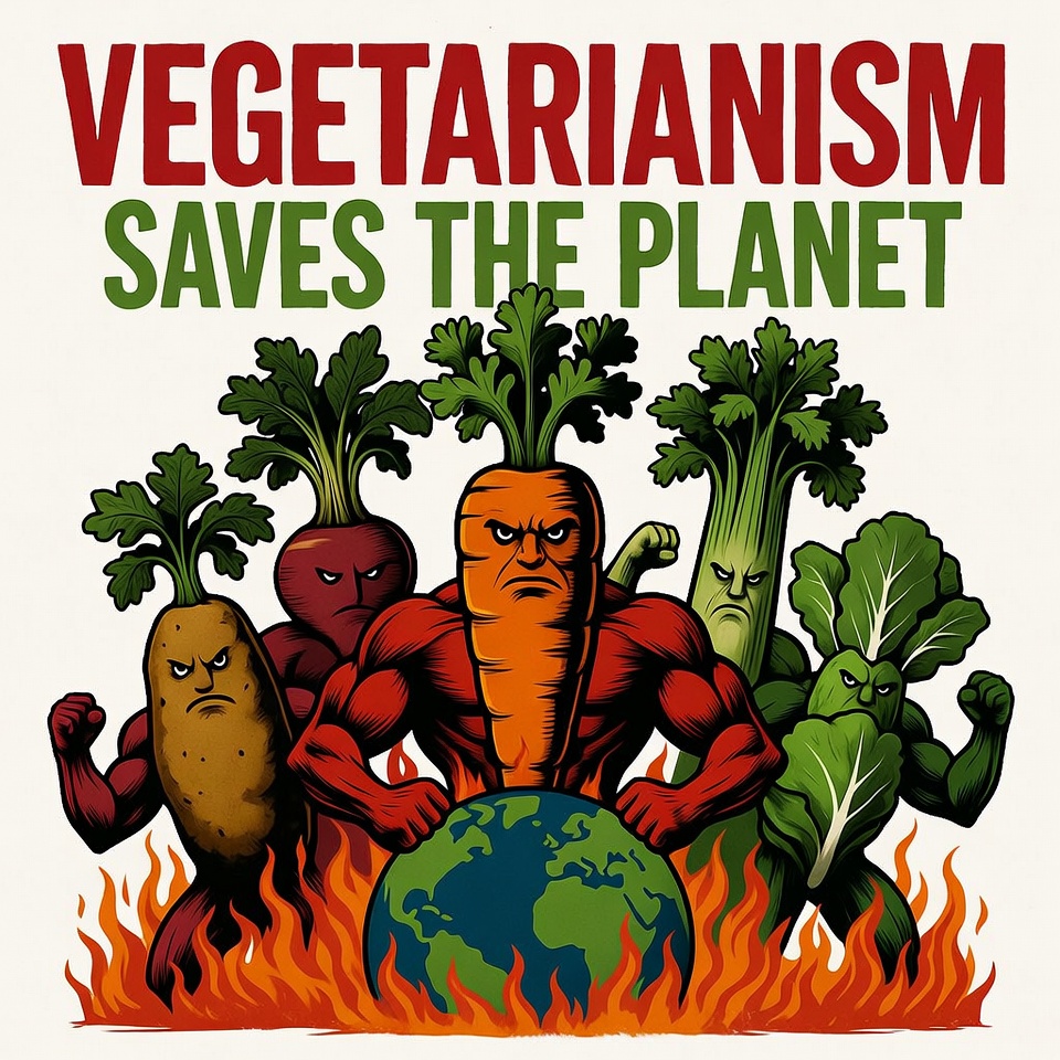 Vegetarianism Superhero Vegetables Save Planet Vegetarianism Superhero Vegetables Save Planet