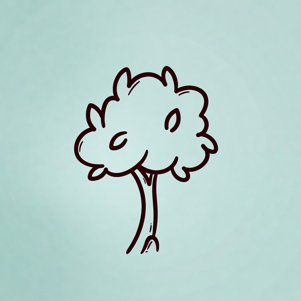 Cartoon tree outline illustration Cartoon tree outline illustration