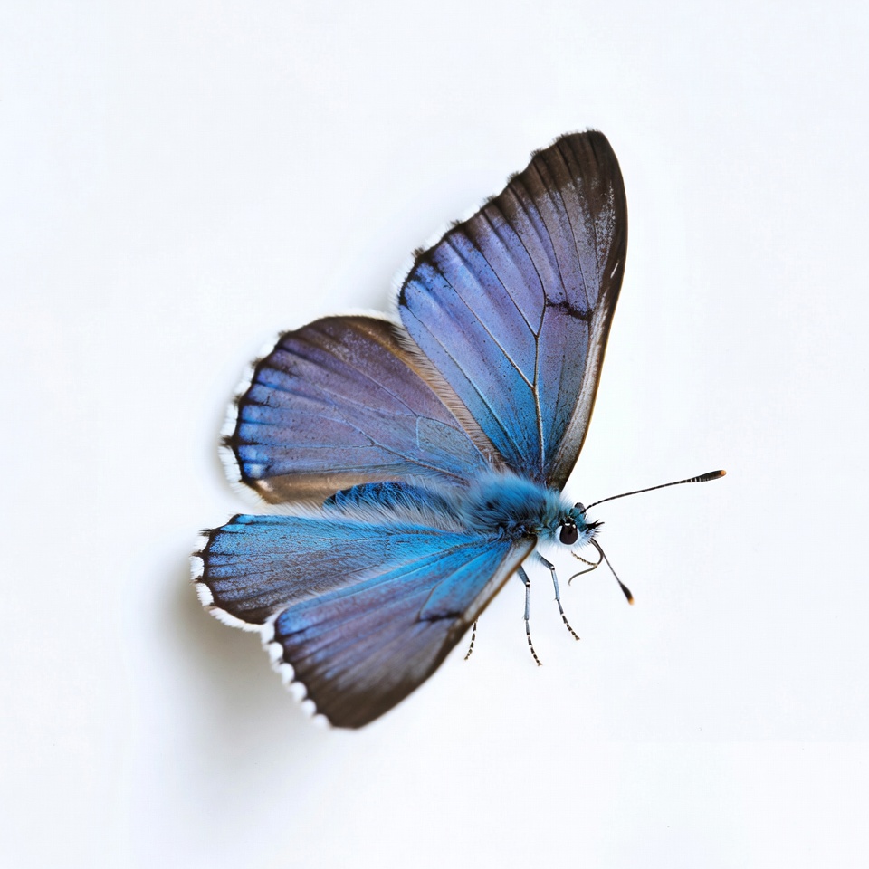 Blue butterfly on white background Blue butterfly on white background