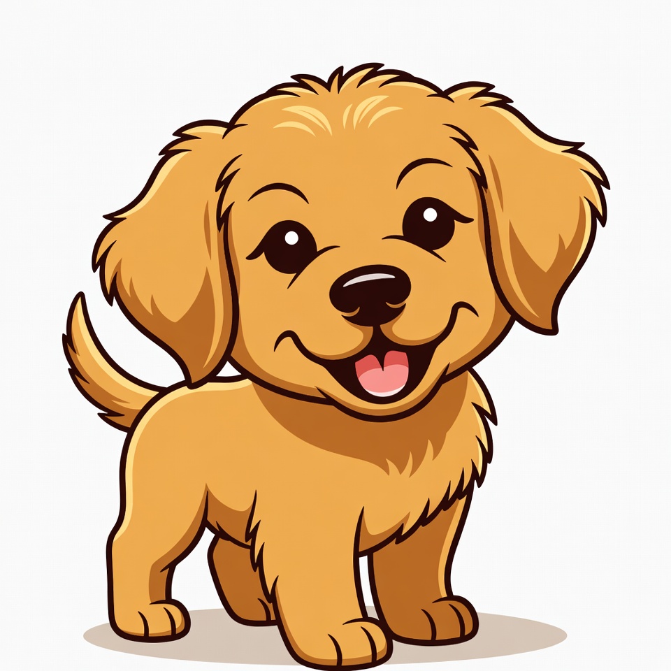 Cute golden retriever puppy illustration Cute golden retriever puppy illustration