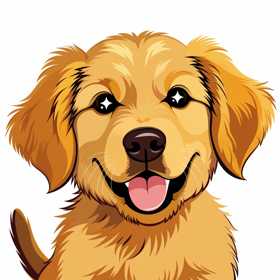 Cute Golden Retriever Puppy Illustration Cute Golden Retriever Puppy Illustration