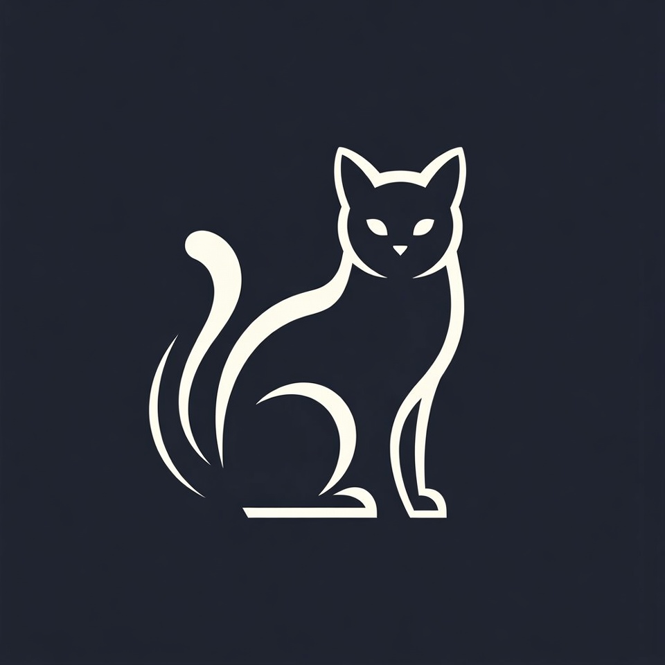 Black silhouette cat illustration Black silhouette cat illustration