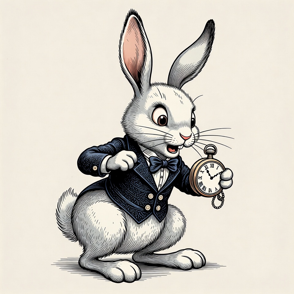 White Rabbit checking pocket watch White Rabbit checking pocket watch