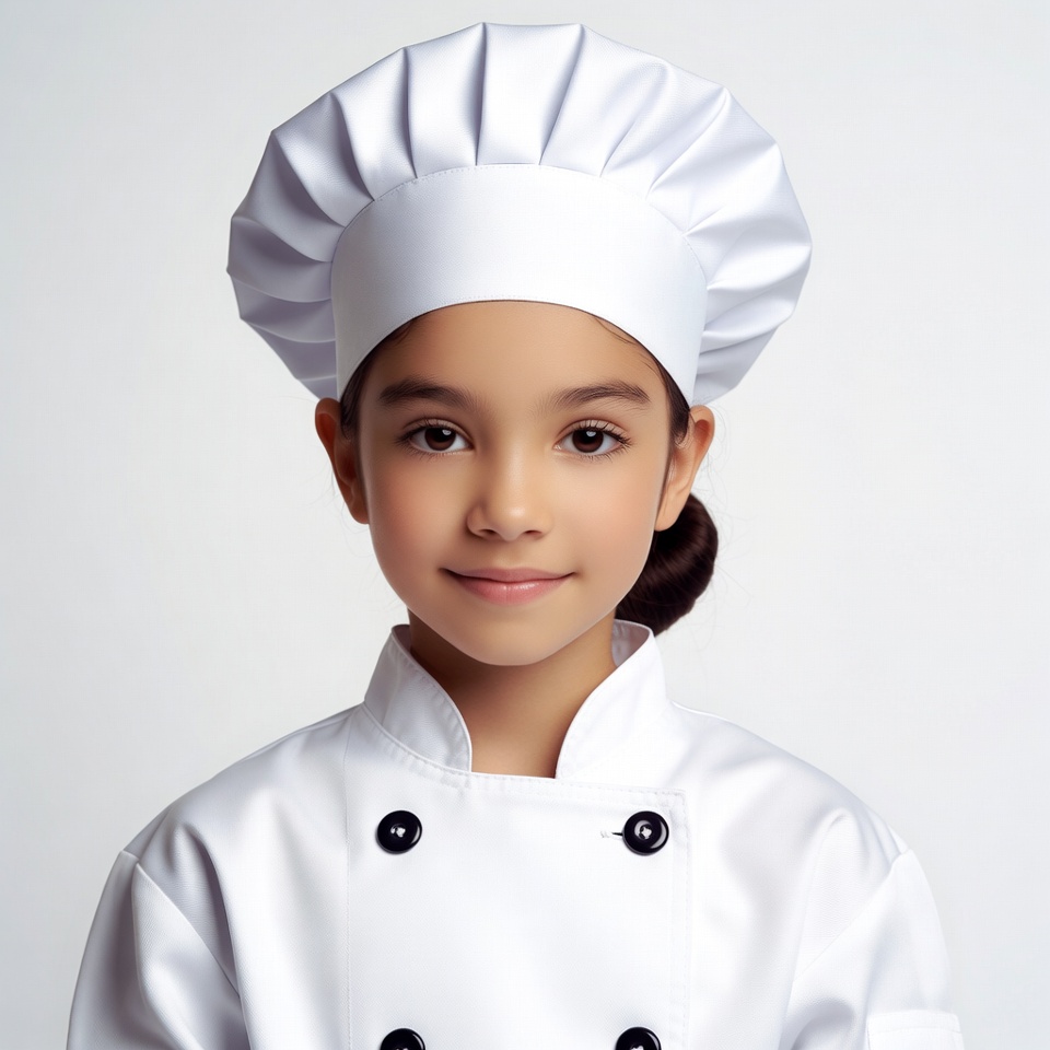 Young girl in chef uniform Young girl in chef uniform