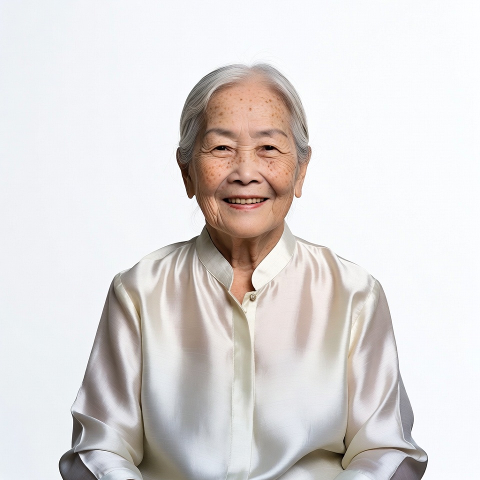 Elderly Asian woman smiling Elderly Asian woman smiling