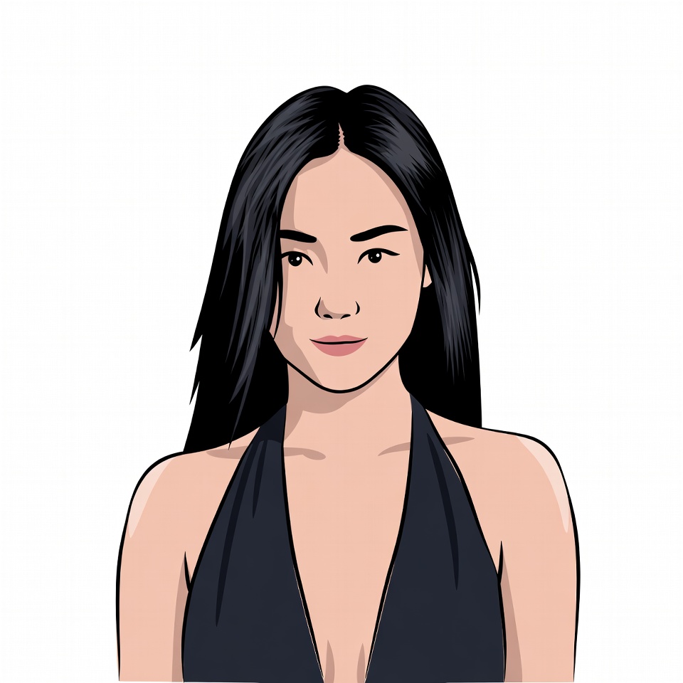 Asian woman in black halter top Asian woman in black halter top
