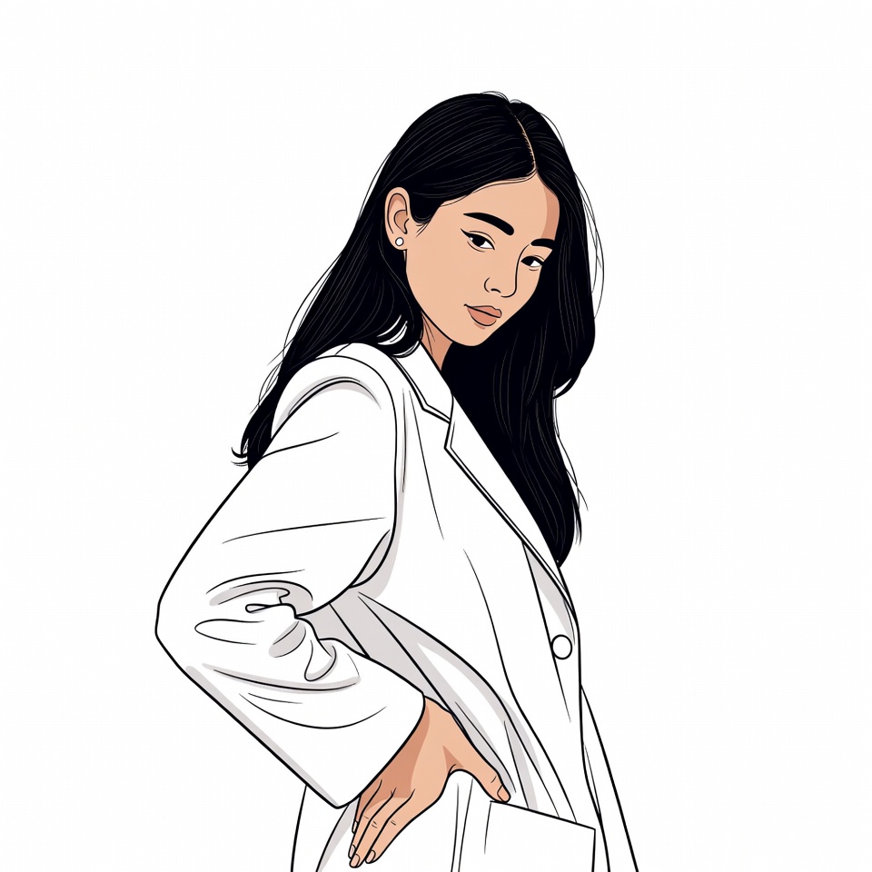 Asian woman in white blazer Asian woman in white blazer