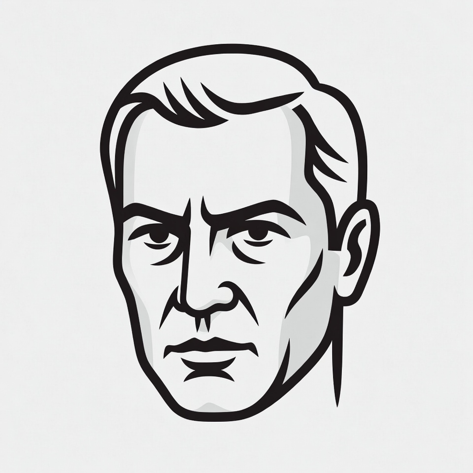 Black and white man portrait illustration Black and white man portrait illustration