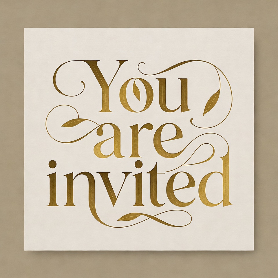 You Are Invited Elegant Gold Text You Are Invited Elegant Gold Text