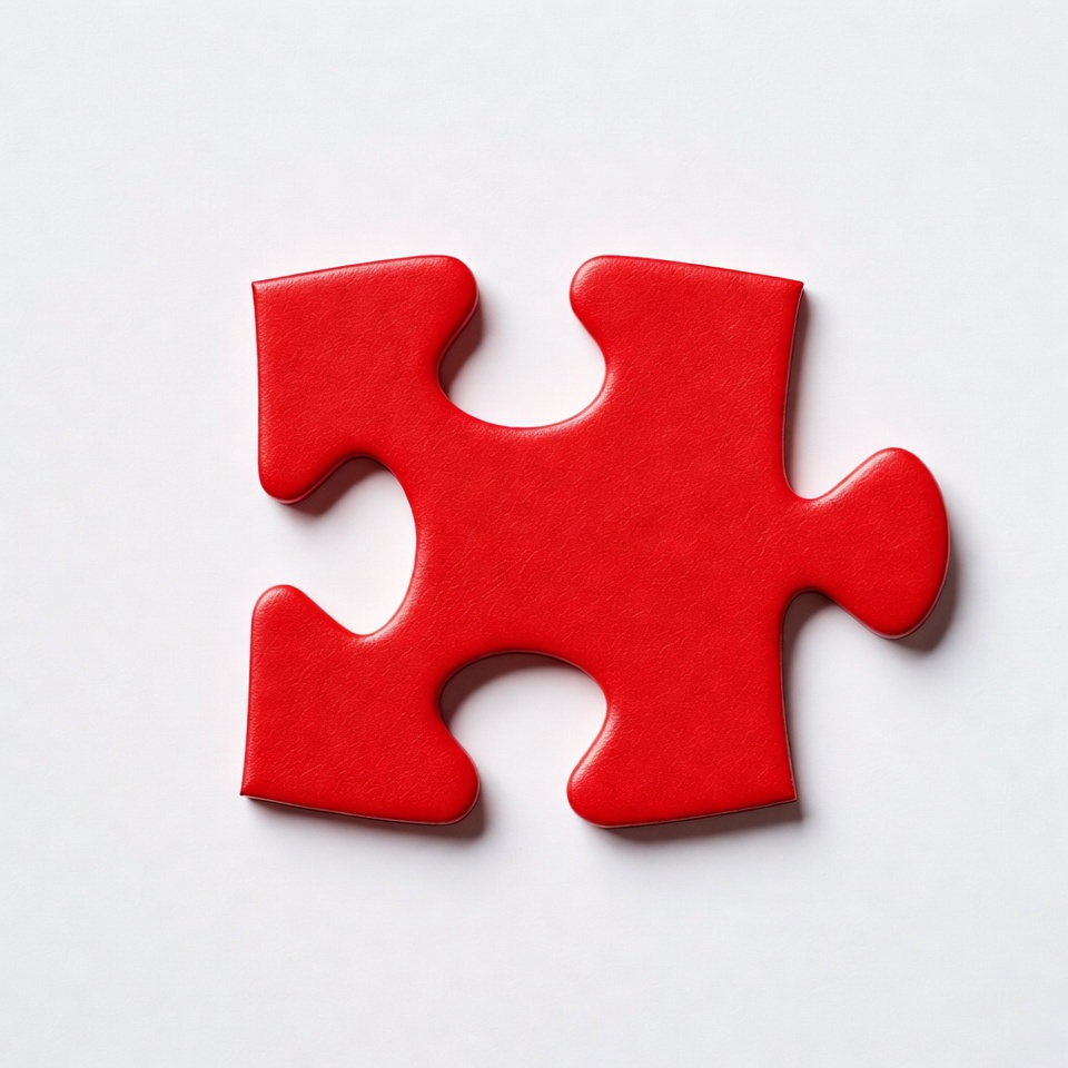 Red jigsaw puzzle piece Red jigsaw puzzle piece