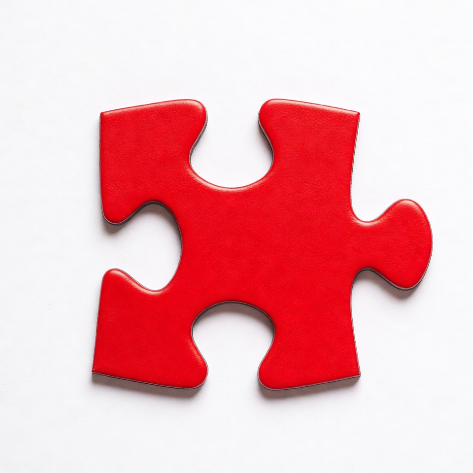 Red jigsaw puzzle piece Red jigsaw puzzle piece