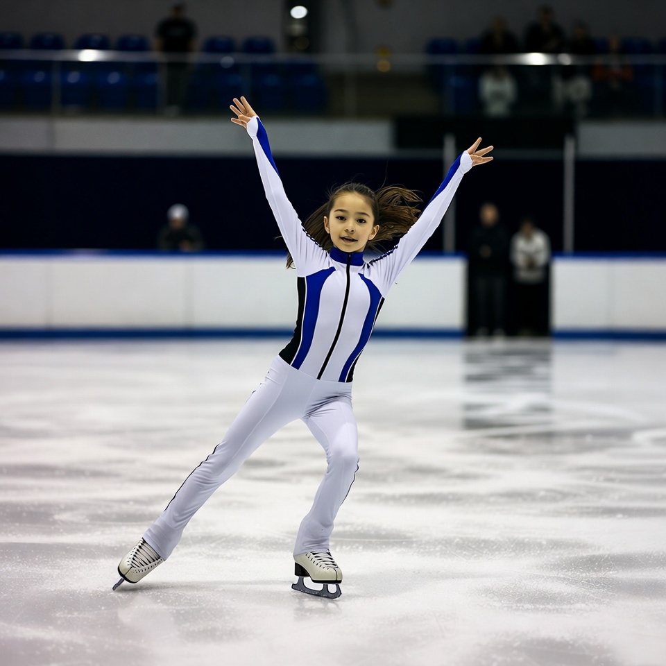 Young girl figure skating on ice Young girl figure skating on ice