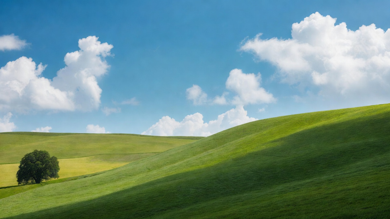 Lone Tree on Green Rolling Hills Lone Tree on Green Rolling Hills