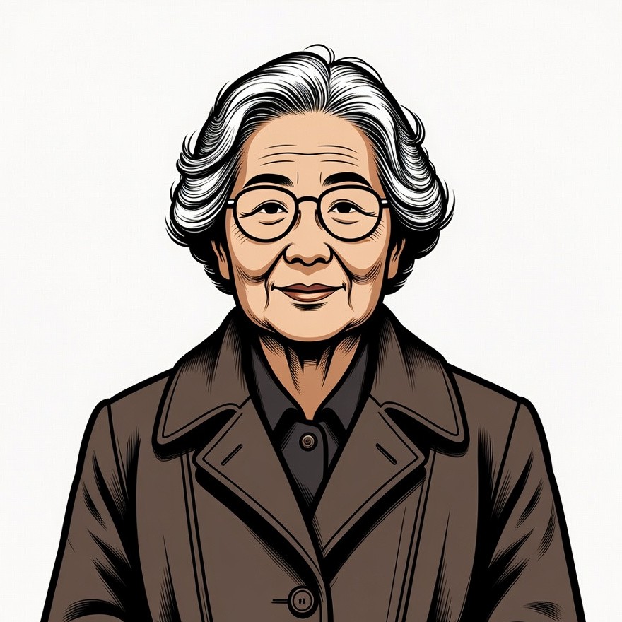 Elderly Asian woman illustration Elderly Asian woman illustration