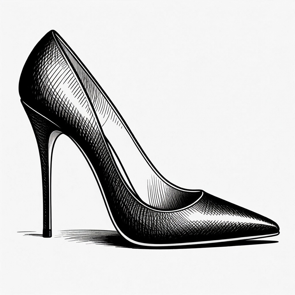 Black High Heel Shoe Illustration Black High Heel Shoe Illustration