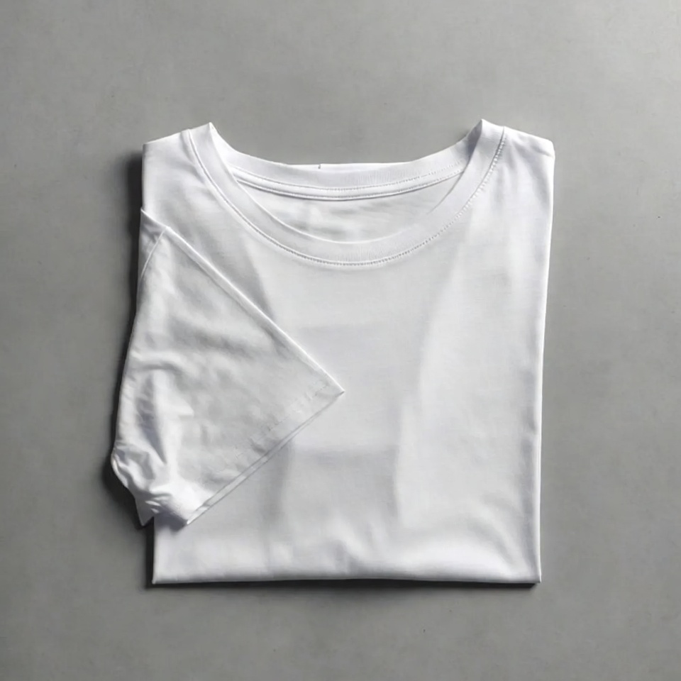 Folded White T-Shirt on Gray Background Folded White T-Shirt on Gray Background