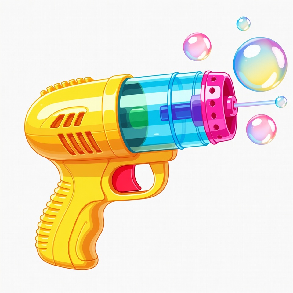 Yellow Bubble Gun with Bubbles Yellow Bubble Gun with Bubbles