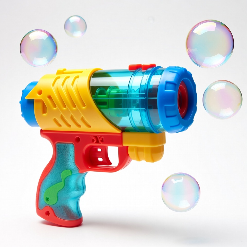 Colorful Bubble Gun with Floating Bubbles Colorful Bubble Gun with Floating Bubbles