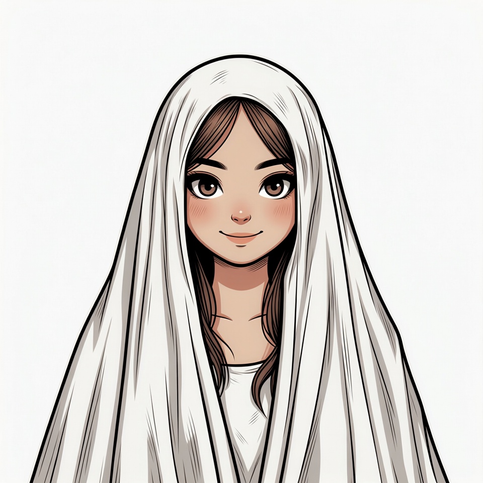 Anime girl wearing white headscarf Anime girl wearing white headscarf