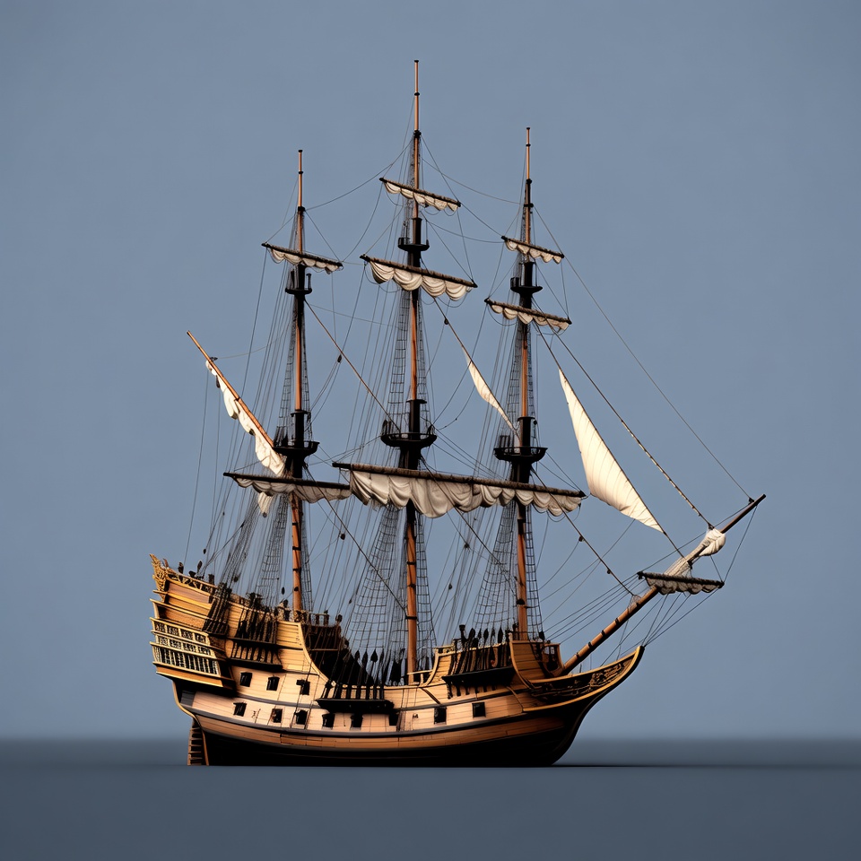 Sailing Ship with Full Sails Sailing Ship with Full Sails