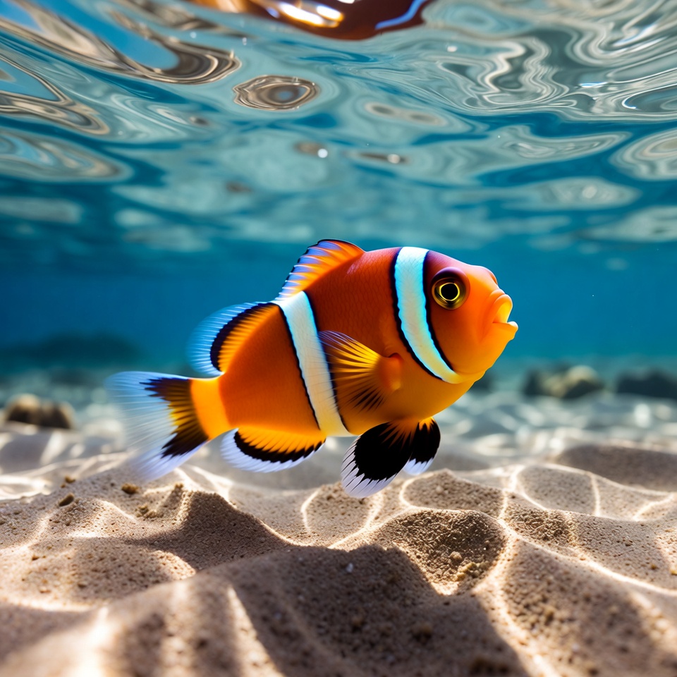 Clownfish on ocean floor Clownfish on ocean floor