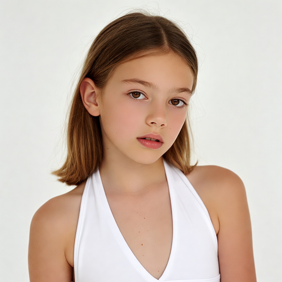 Girl in white halter top Girl in white halter top