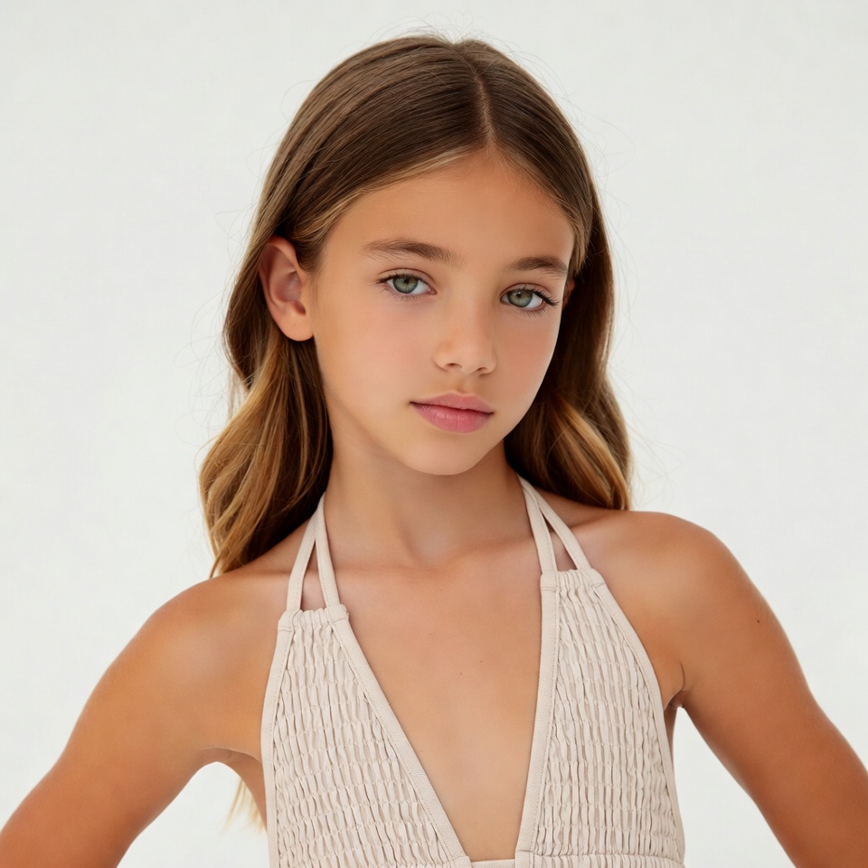 Girl in white halter top Girl in white halter top