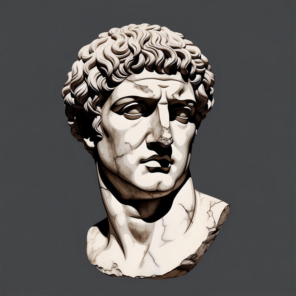 Ancient Roman Man Marble Bust Ancient Roman Man Marble Bust