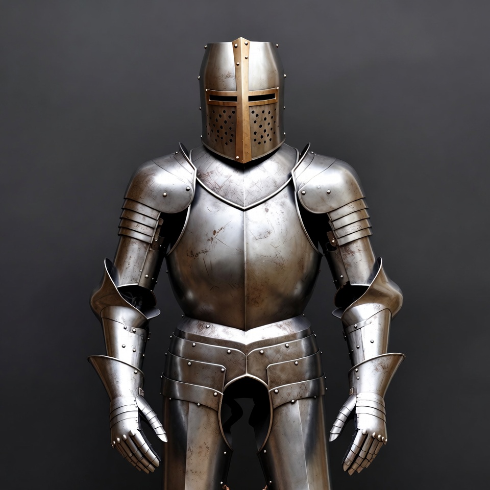 Medieval Knight in Silver Armor Medieval Knight in Silver Armor
