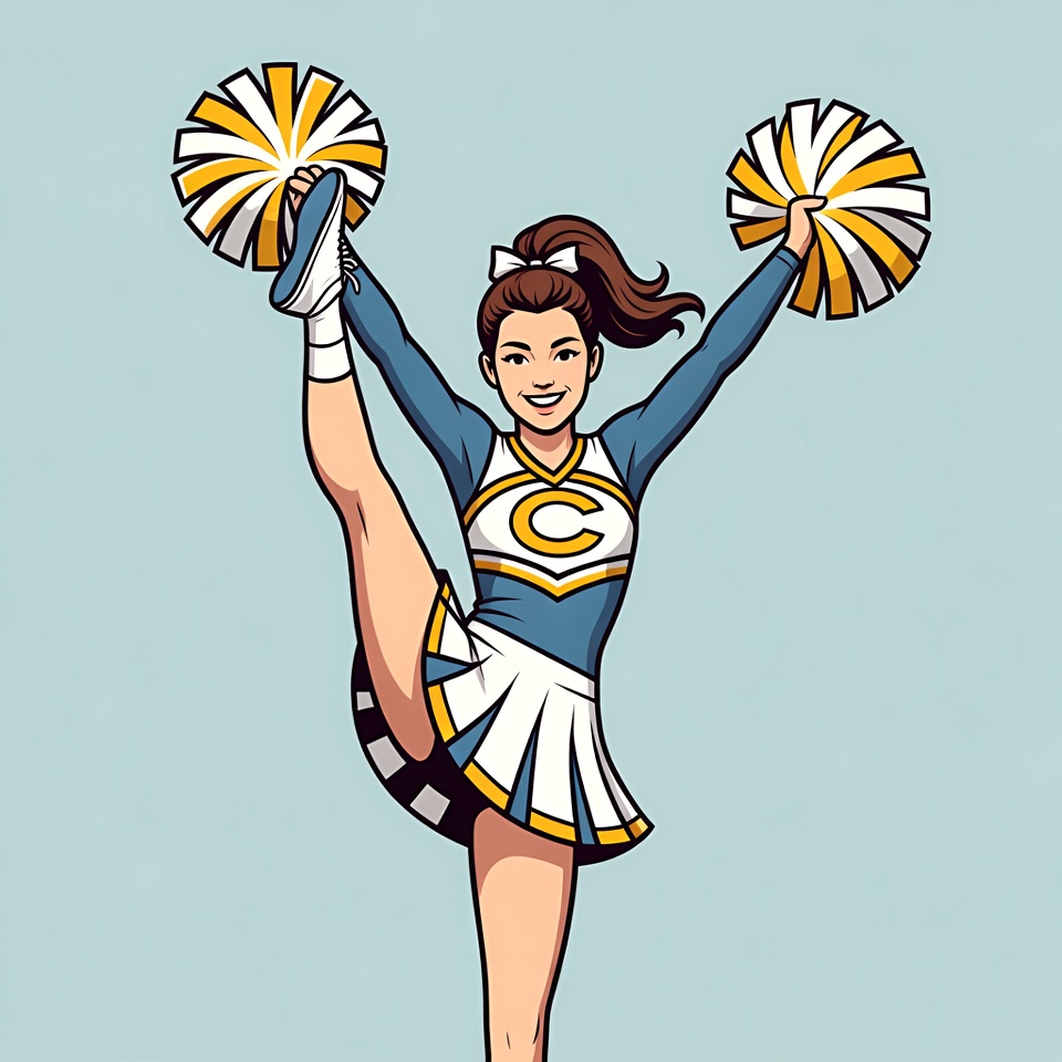 Cheerleader Doing High Kick Cheerleader Doing High Kick